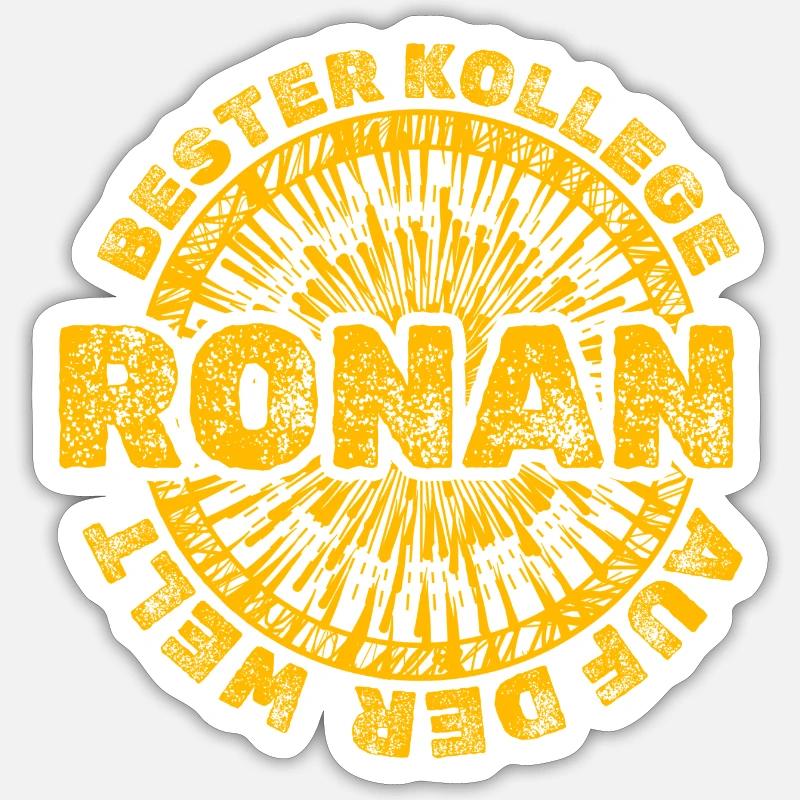Ronan as work - Sticker size S (10 x 10 cm) - white matte