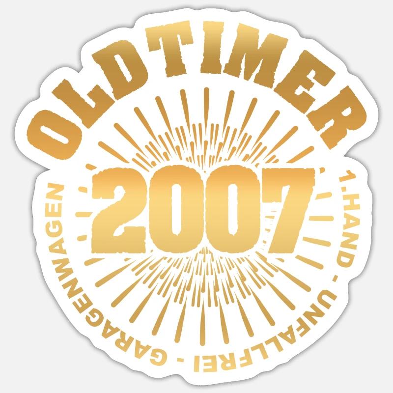 Oldtimer 2007 - Sticker Größe S (10 x 10 cm) - Mattweiß