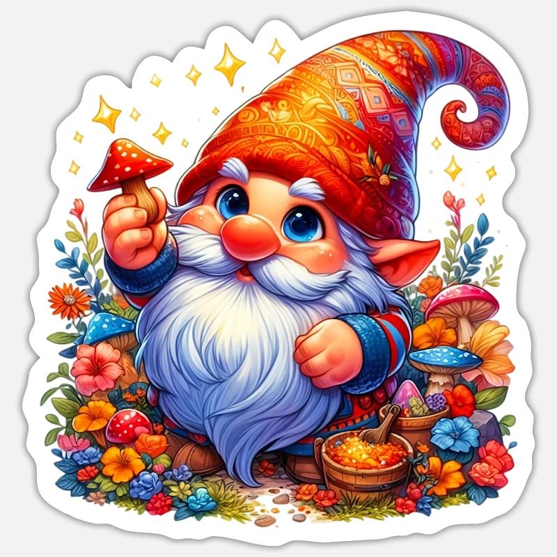 Gnome Goblin Elf - Sticker size S (10 x 10 cm) - white matte