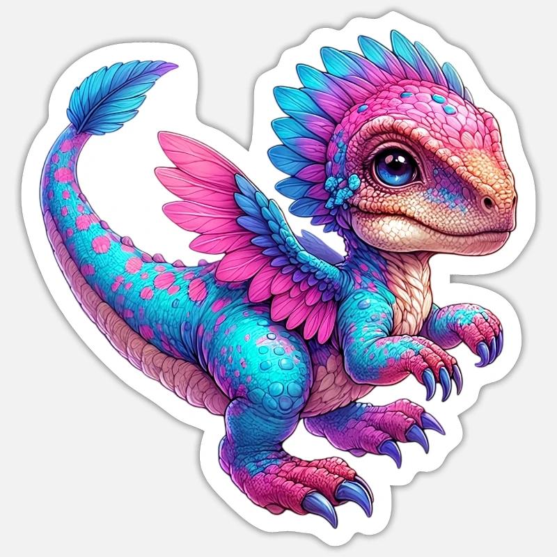 Dinosaure - Sticker taille S (10 x 10 cm) - blanc mat