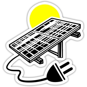 Photovoltaic System Symbol Solar Energy - Sticker size S (10 x 10 cm) - white matte - Front