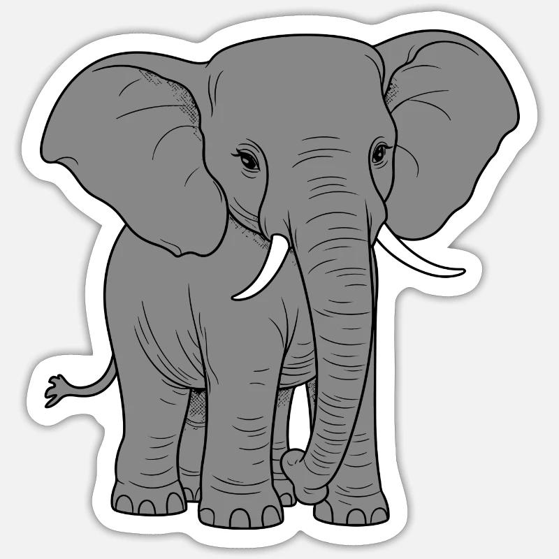 Elephant - Sticker size S (10 x 10 cm) - white matte