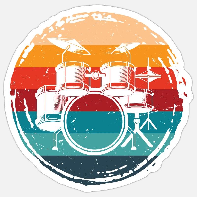 Batterie Rétro - Sticker taille S (10 x 10 cm) - blanc mat