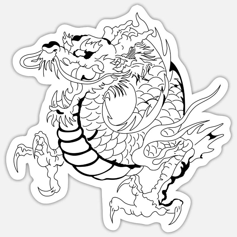 dragon29 blanc - Sticker taille S (10 x 10 cm) - blanc mat