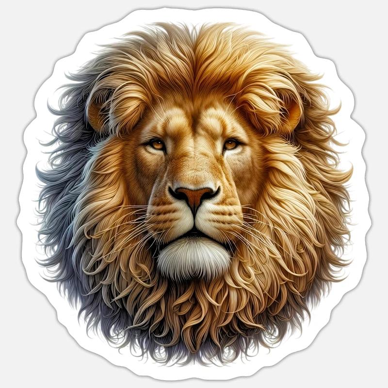 Lion - Sticker taille S (10 x 10 cm) - blanc mat