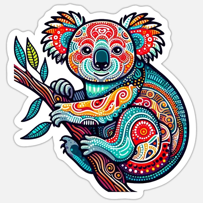 Koala - Sticker Größe S (10 x 10 cm) - Mattweiß