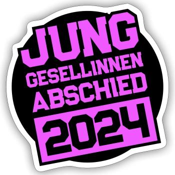 Enterrement de vie de jeune fille enterrement de vie de garçon 2024 - Sticker taille S (10 x 10 cm) - blanc mat - Devant