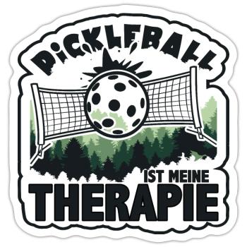Pickleball Therapie Schläger Freizeitsport - Sticker Größe S (10 x 10 cm) - Mattweiß - Vorne