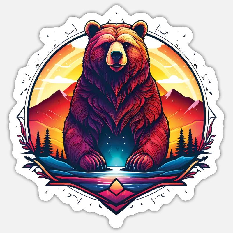 Bear_01 - Sticker Größe S (10 x 10 cm) - Mattweiß
