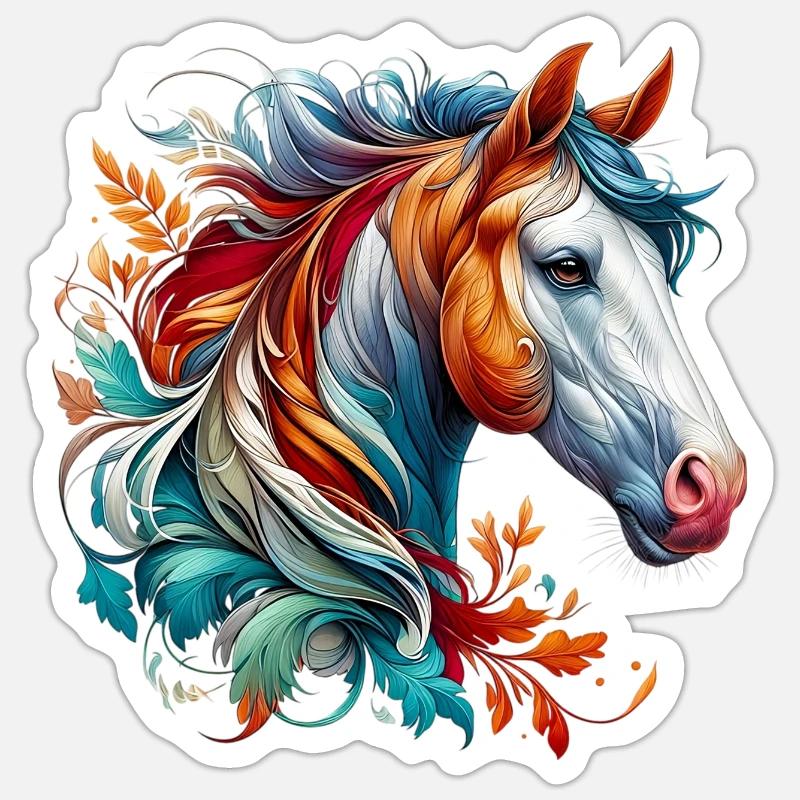 Pferd - Sticker Größe S (10 x 10 cm) - Mattweiß