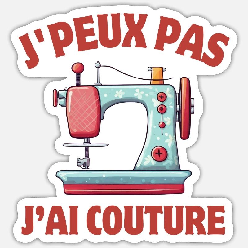 sewing, embroidery, sewing machine - Sticker size S (10 x 10 cm) - white matte