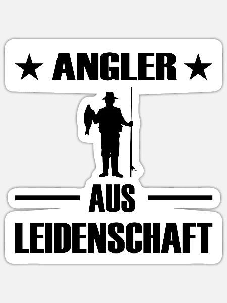 Angeln - Sticker Größe S (10 x 10 cm) - Mattweiß