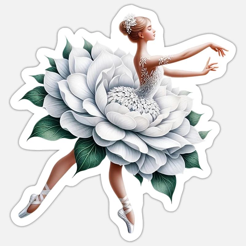 Danseuse de ballet avec tutu Sticker taille S (10 x 10 cm)