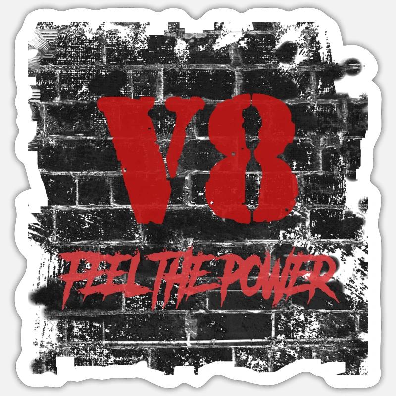 V8 - Sticker size S (10 x 10 cm) - white matte