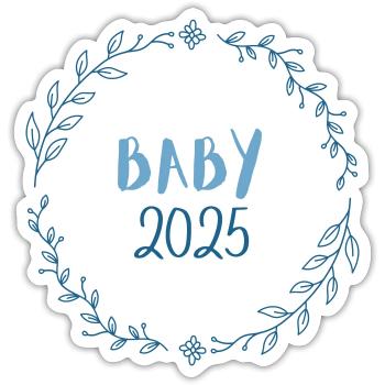 BABY 2025 - Sticker Größe S (10 x 10 cm) - Mattweiß - Vorne