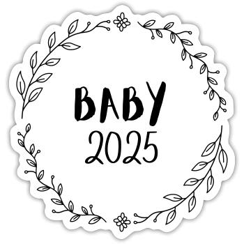 BABY 2025 - Sticker Größe S (10 x 10 cm) - Mattweiß - Vorne
