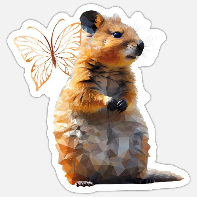 Quokka - Sticker taille S (10 x 10 cm) - blanc mat
