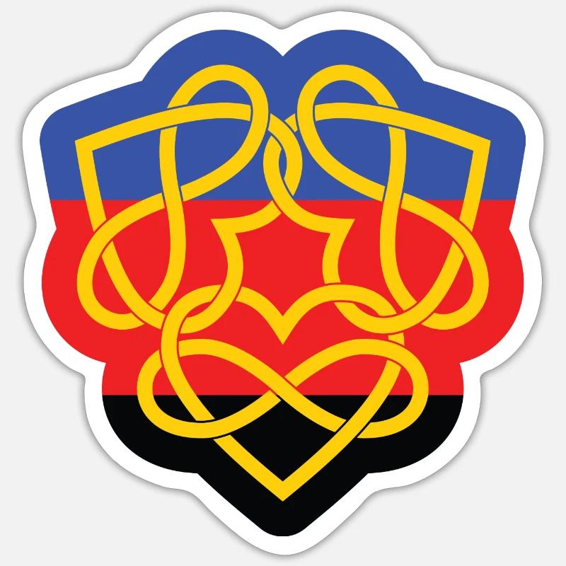 Poly Infinity Hearts Interlocked Flag - Sticker size S (10 x 10 cm) - white matte