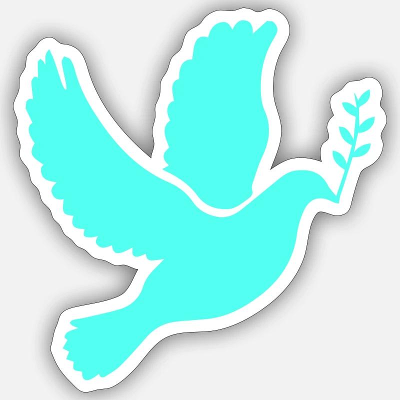 Colombe de la paix - Sticker taille S (10 x 10 cm) - blanc mat