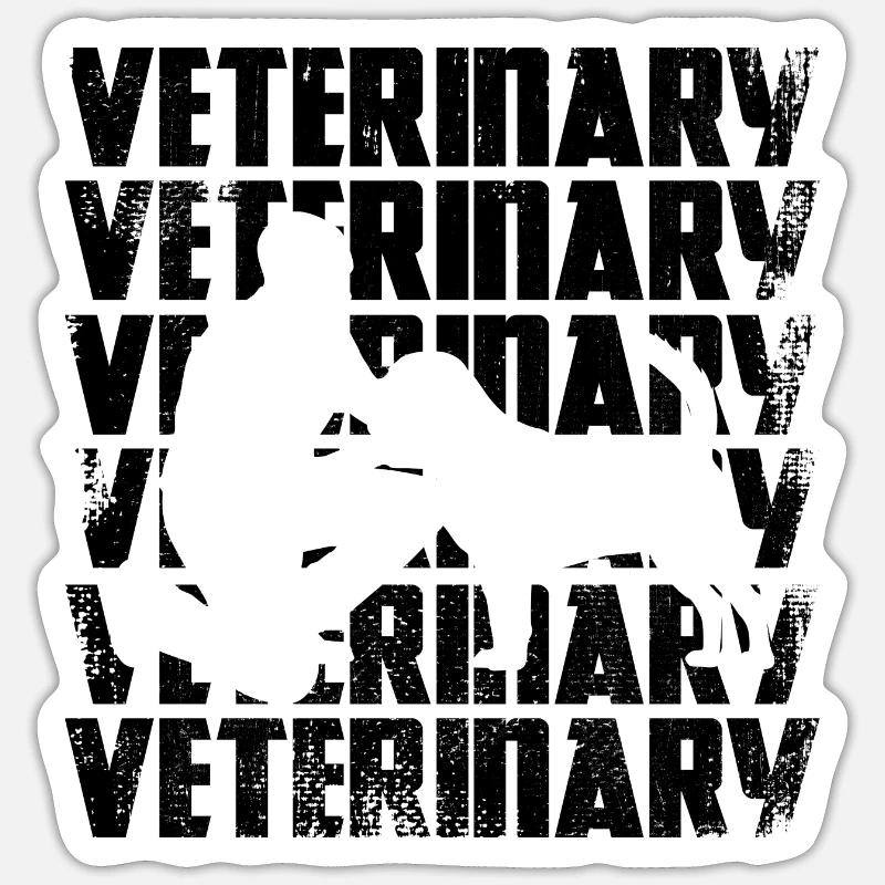 Vétérinaire - Sticker taille S (10 x 10 cm) - blanc mat