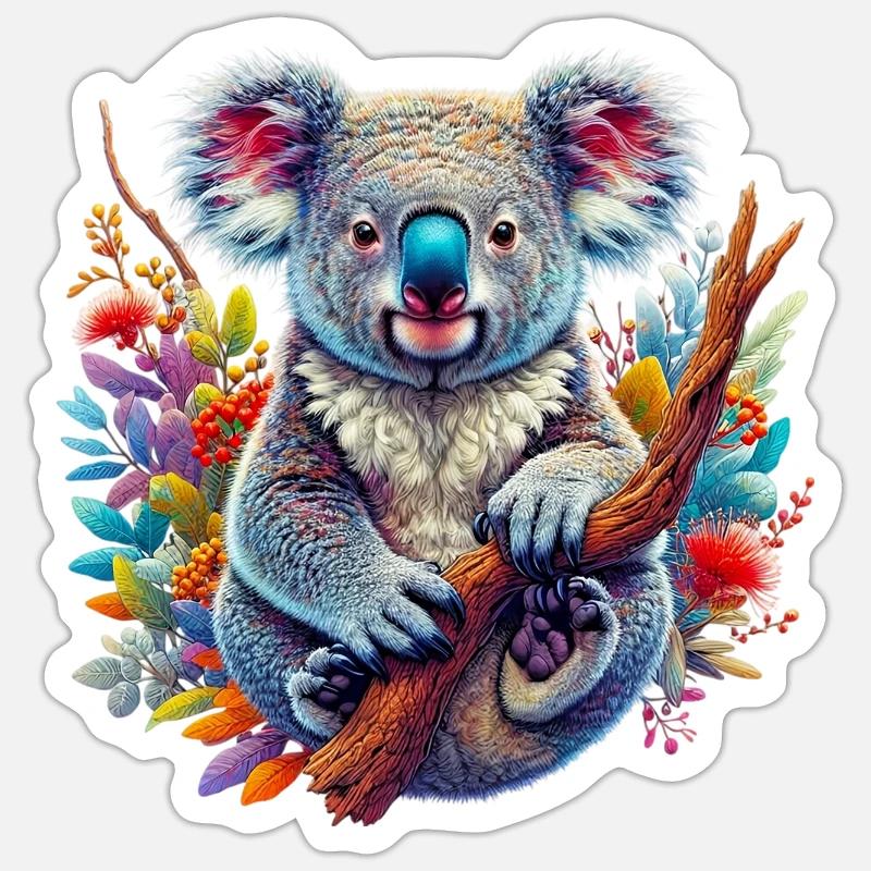 Koala - Sticker taille S (10 x 10 cm) - blanc mat