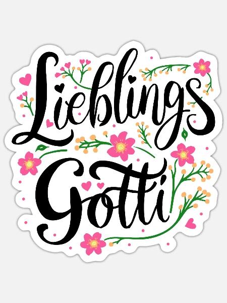 Lieblings Gotti - Sticker Größe S (10 x 10 cm) - Mattweiß