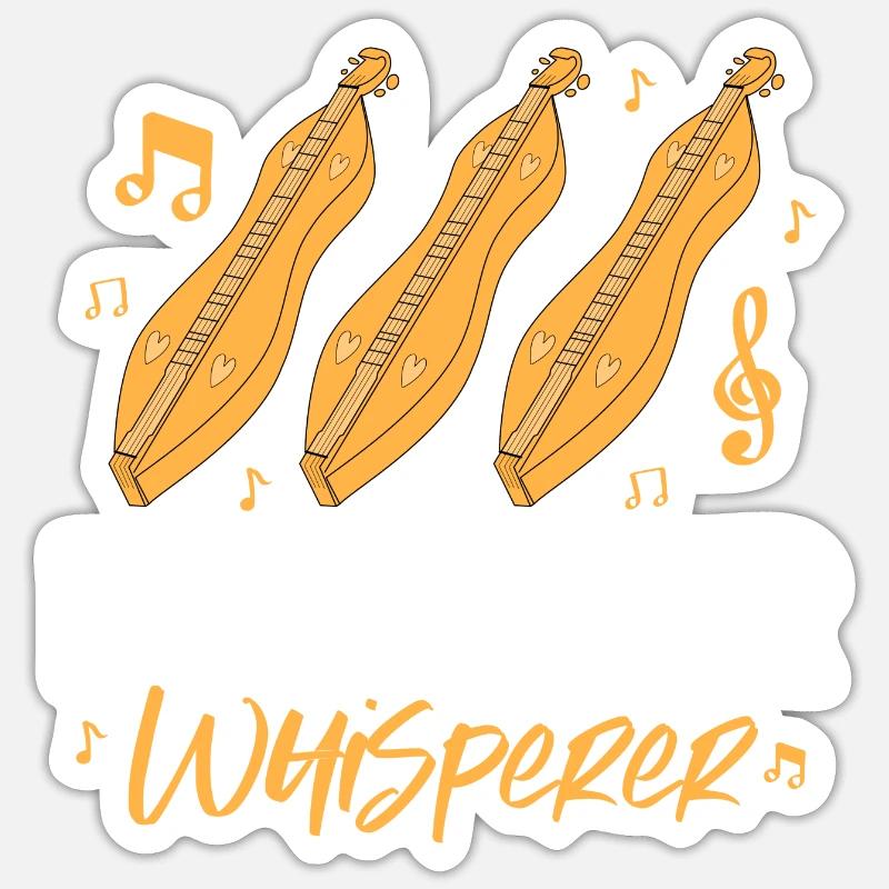 Dulcimer whisperer - Sticker Größe S (10 x 10 cm) - Mattweiß