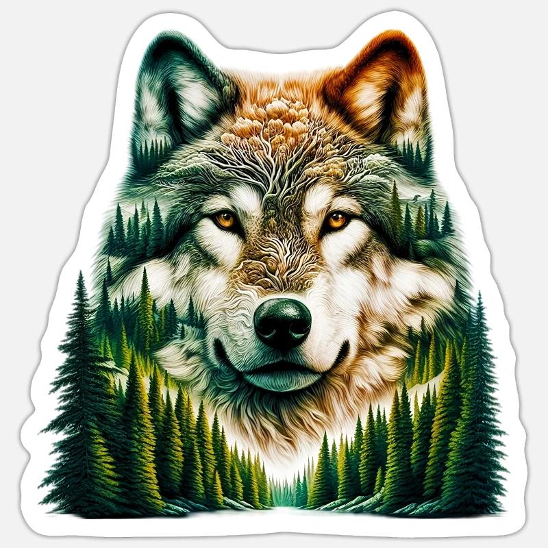 Wolf - Sticker size S (10 x 10 cm) - white matte