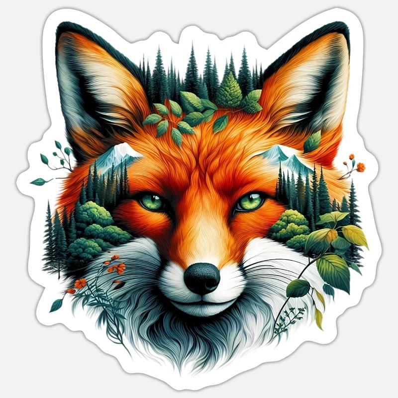 Fox - Sticker size S (10 x 10 cm) - white matte