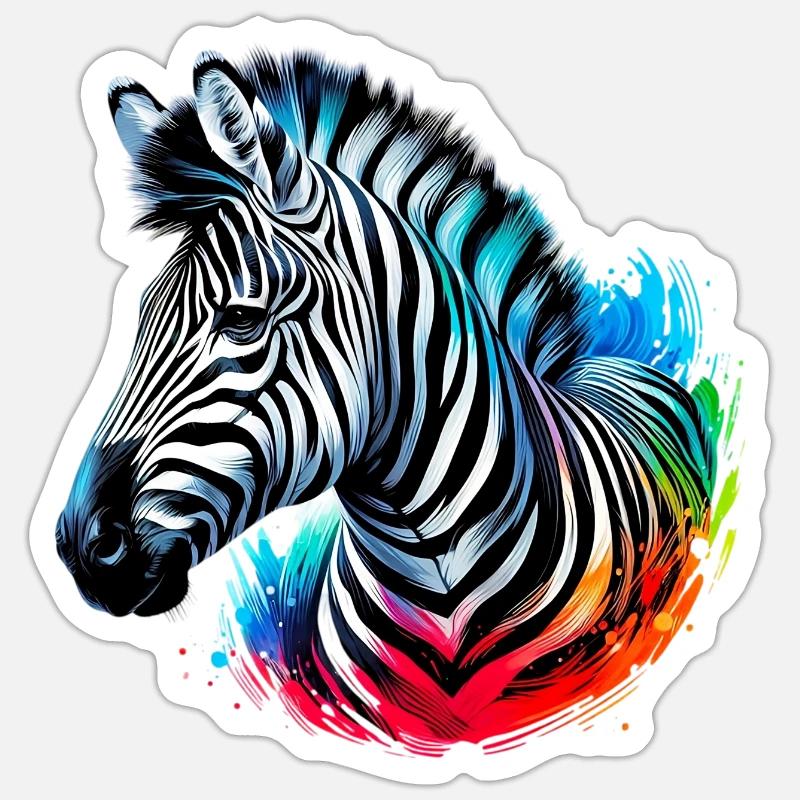 Zebra - Sticker Größe S (10 x 10 cm) - Mattweiß