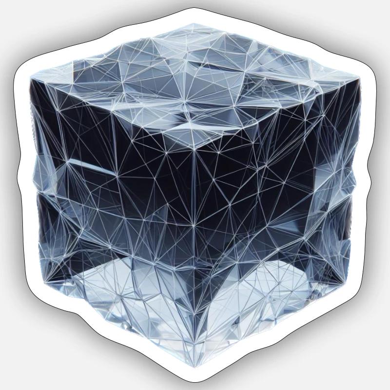 Glaçons de style polygonal - Sticker taille S (10 x 10 cm) - blanc mat