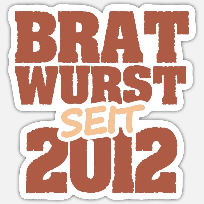 Bratwurst 2012 - Sticker size S (10 x 10 cm) - white matte