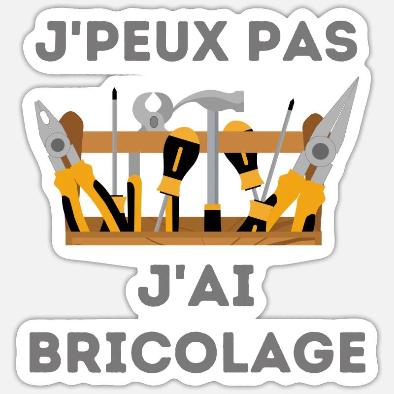 Bricolage bricoleur - Sticker taille S (10 x 10 cm) - blanc mat