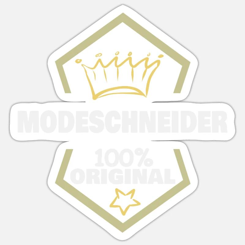 Arbeit Modeschneider - Sticker Größe S (10 x 10 cm) - Mattweiß