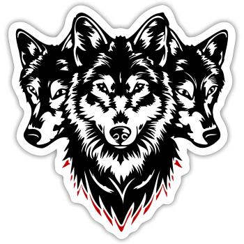 Pack de tête de loup - Sticker taille S (10 x 10 cm) - blanc mat - Devant