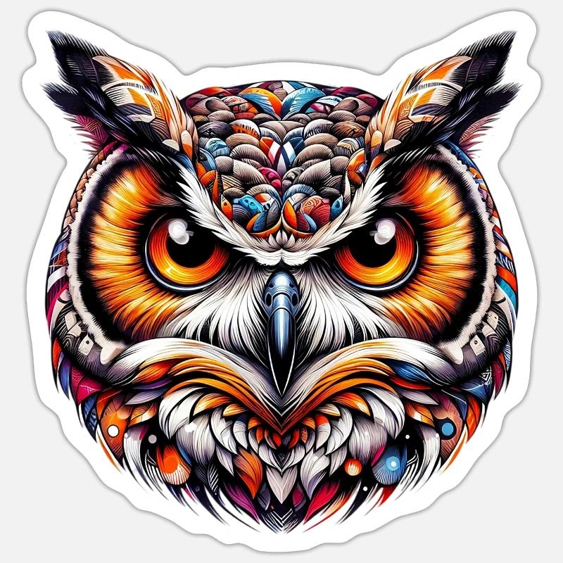 Eule Sticker Größe S (10 x 10 cm)