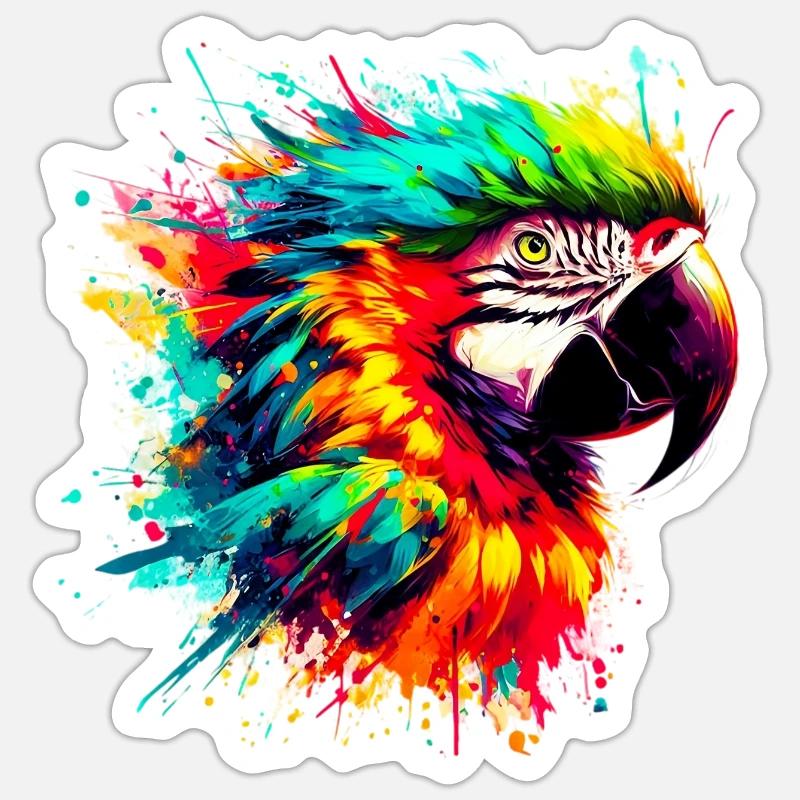 Parrot - Sticker size S (10 x 10 cm) - white matte