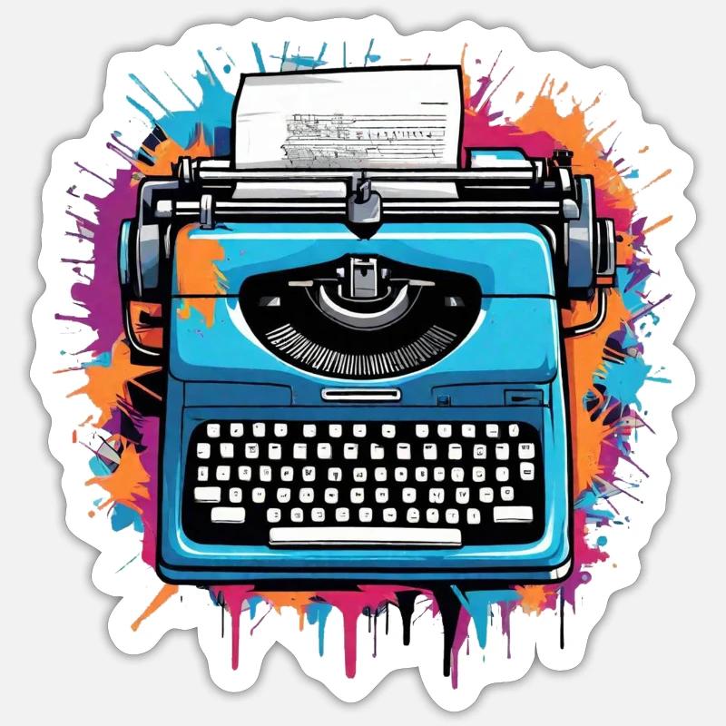 Machine à écrire Auteur Sticker taille S (10 x 10 cm)