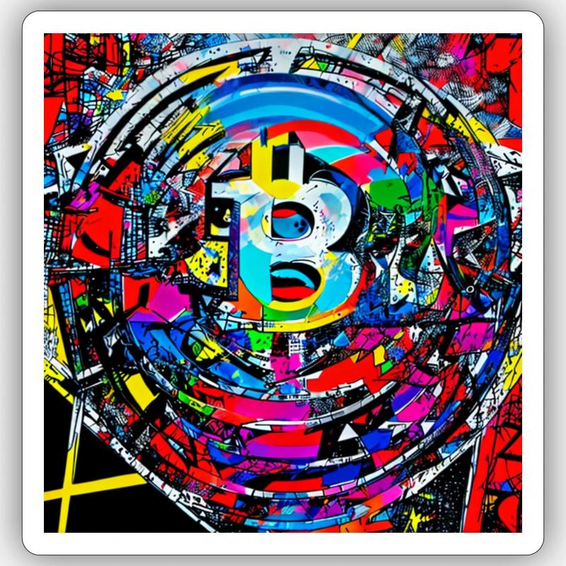 Bitcoin abstract Sticker Größe S (10 x 10 cm)