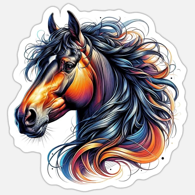 Pferd - Sticker Größe S (10 x 10 cm) - Mattweiß