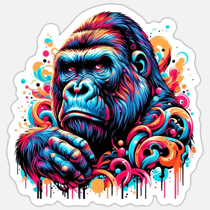 Gorilla Sticker Größe S (10 x 10 cm)