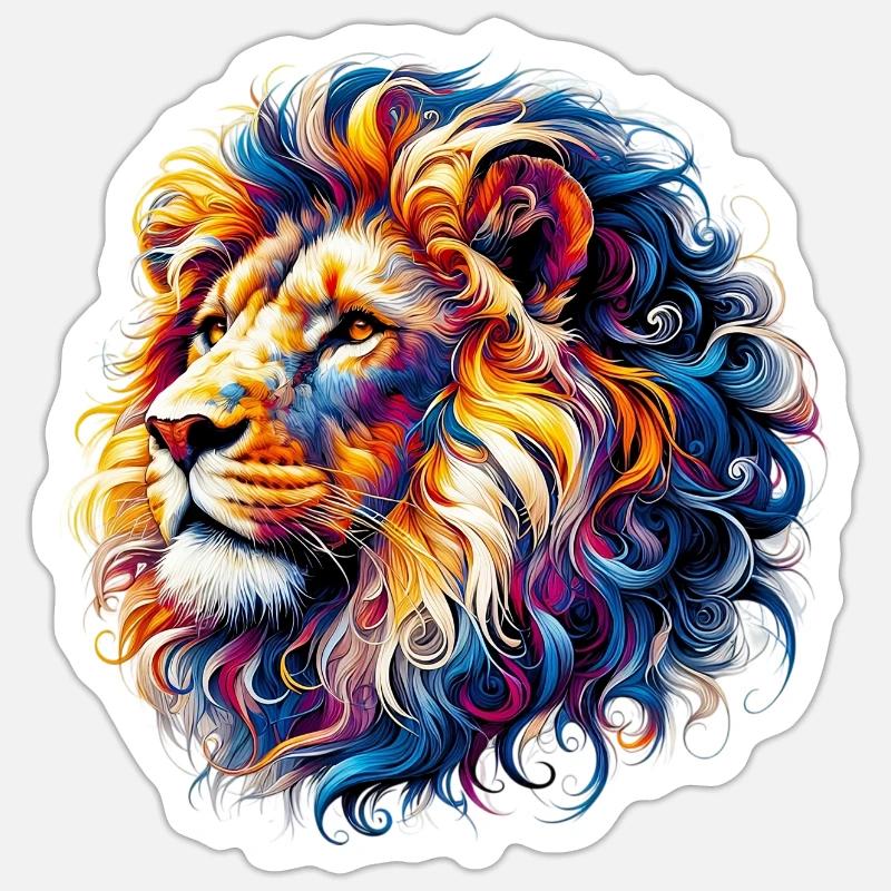 Lion - Sticker size S (10 x 10 cm) - white matte