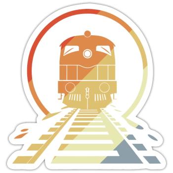 Retro Eisenbahn - Sticker Größe S (10 x 10 cm) - Mattweiß - Vorne