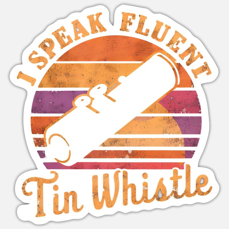 Sifflet en étain - Sticker taille S (10 x 10 cm) - blanc mat