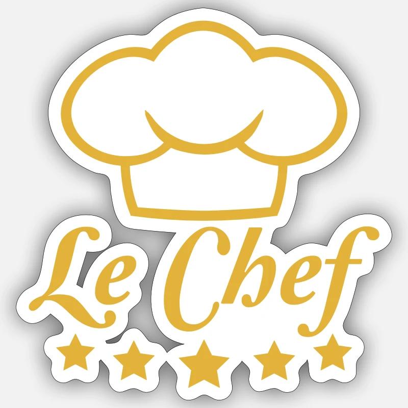 5 star chef's hat Le Chef Kitchen Master Sticker size S (10 x 10 cm)