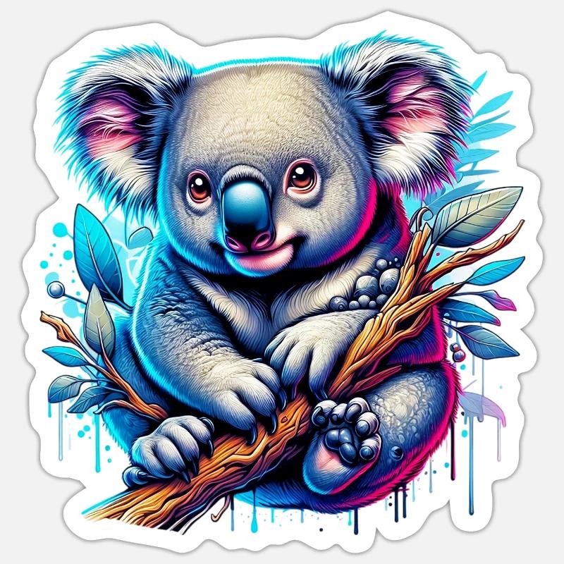 Koala - Sticker taille S (10 x 10 cm) - blanc mat