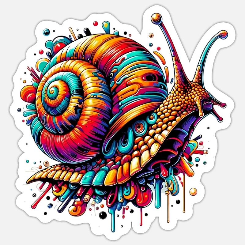 Escargot - Sticker taille S (10 x 10 cm) - blanc mat