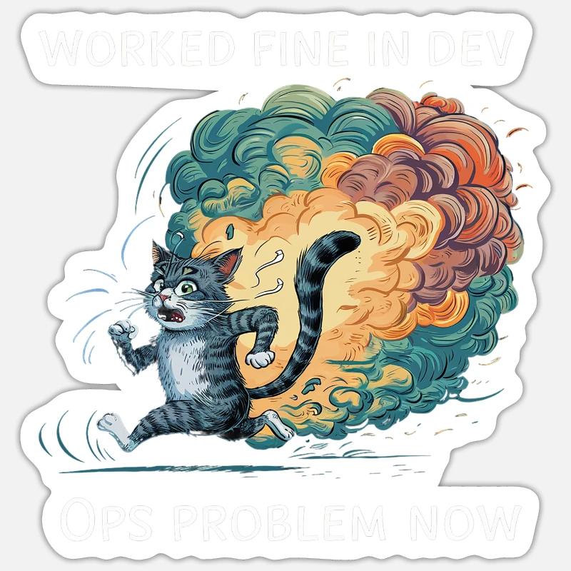 DevOps - Sticker size S (10 x 10 cm) - white matte