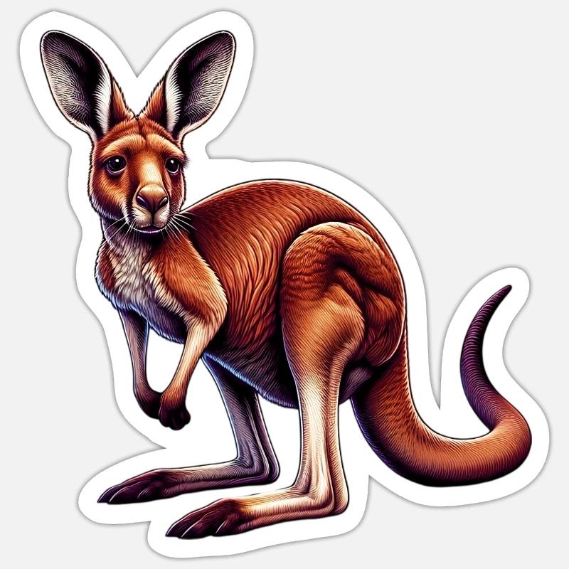 Känguru - Sticker Größe S (10 x 10 cm) - Mattweiß