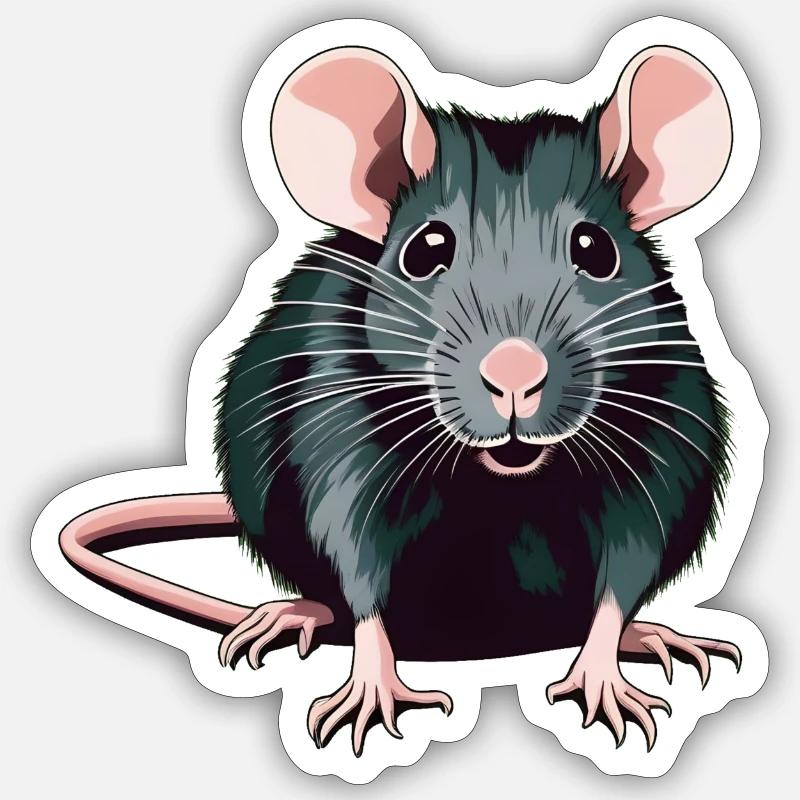 Ratte Sticker Größe S (10 x 10 cm)